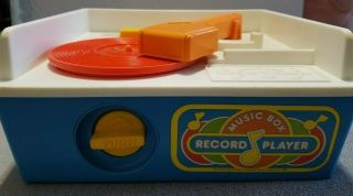 Vintage Fischer Price Music Box Record Player 2205 - With 5 Records -