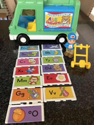 Fisher Price Little People Abc Delivery Truckset With Mailman And All Letters