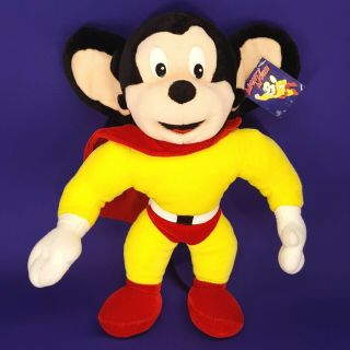 Mighty Mouse Plush 14 " Terrytoons 2002 Toy Network With Hang Tag Stuffed Animal