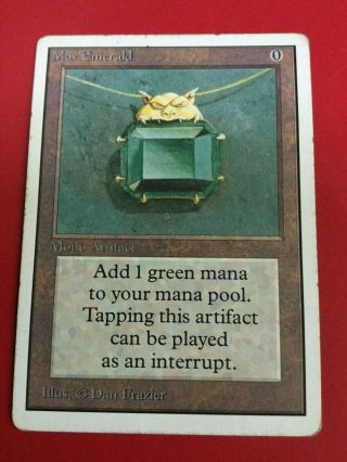 Mtg Unlimited Mox Emerald 93/94 Old School P9 Played (such A Kitty)