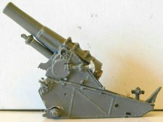 Old 1980s Painted Lead,  54mm? Wwi Heavy Artillery Cannon,  Unknown Maker