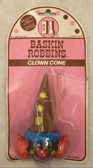 Vintage Baskin Robbins Ice Cream Clown Cone Play Food 1987