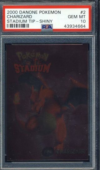 2000 Danone Pokemon Stadium Tip Shiny 2 Charizard Psa 10 Pop 1