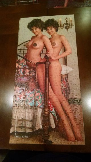 Vintage Playboy Jigsaw Puzzle - Playmate Misses October 1970 Mary & Madeleine Co