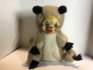 Vintage Rushton Rubber Face Raccoon Squirrel 6 " Plush Stuffed Animal