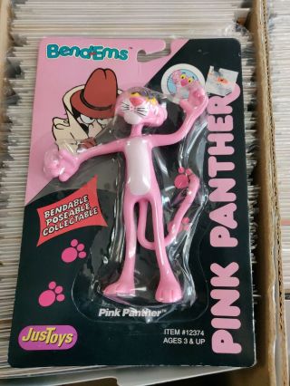 1993 Bend - Ems Bendy Bendable Pink Panther Figure Unopen