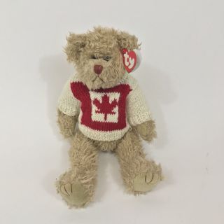 Ty Attic Treasures Bear Mackenzie 13” Canada Sweater Red Tag Attached
