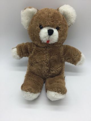 Dakin Vintage 1978 14” Plush Brown Teddy Bear White Snout Paws Ears Felt Tongue