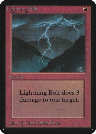 Lightning Bolt Alpha Heavily Pld Red Common Magic The Gathering Card Abugames