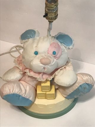 Fisher Price Puffalump Lamp Mouse Bear Stuffed Animal Plush Blocks Vtg 1989