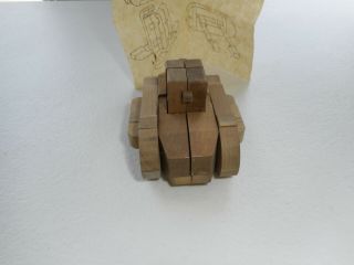 Vintage Japan Wood Mini Army Tank Puzzle 3 