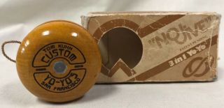 Tom Kuhn No Jive Custom 3 In 1 Wooden Yo - Yo Incomplete W/ Box