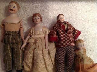 Vintage " Dollhouse Doll " Family Of Four Together