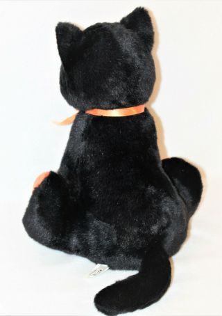 Beta Toys ORANGE & BLACK HALLOWEEN CAT w/Pumpkin Plush Cat Stuffed Animal 17 