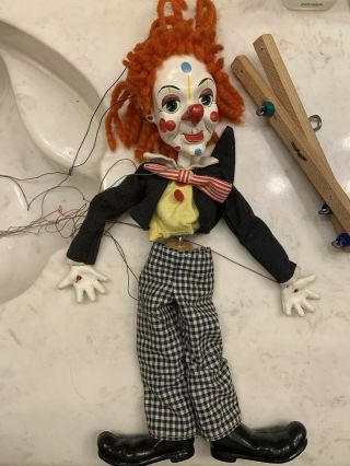 Vintage Pelham Marionette Puppet Bimbo The Clown 14 " No Box
