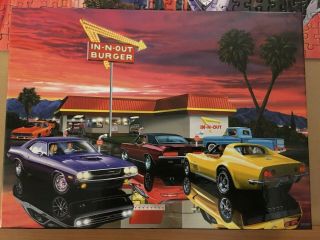 In N Out Burger Classic Autos 1000 Piece Jigsaw Puzzle Complete Mike Rider Euc