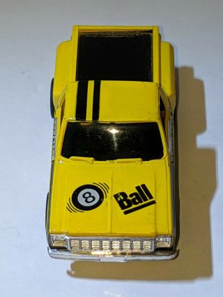 TYCO SLOT CAR 8 Ball Chevy Stepside Yellow Pick Up Truck 3