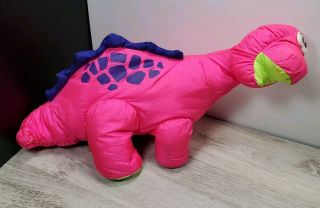 Vtg Fisher Price 1992 Puffalump 2222 Pink Dino Roar Roaring Dinosaur Plush Toy
