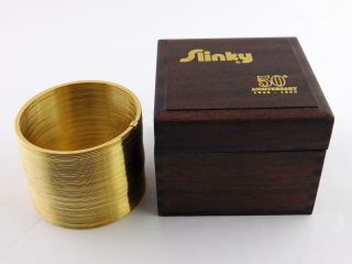 Slinky 50th Anniversary Edition 14k Gold Plated Brass W Box Good Cond