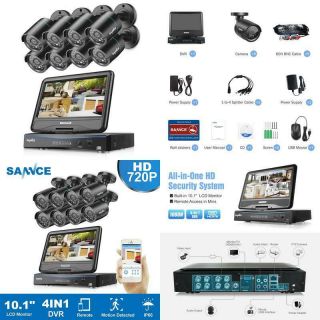 Sannce 8ch 720p Dvr Recorder With Built - In 10.  1 " Lcd Monitor And (8) 1.  0mp 1280t