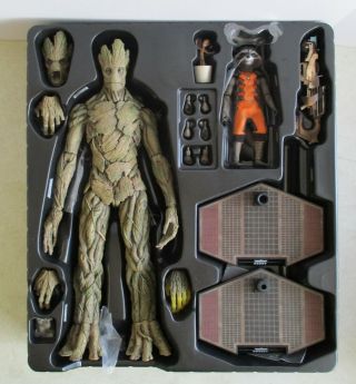 Mib 2015 Hot Toys Marvel Guardians Of The Galaxy Rocket & Groot Figure Pack