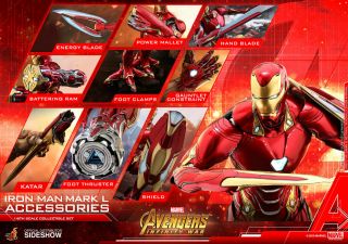 Hot Toys Iron Man Mark L 50 Marvel Infinity War Accessories Collectible Set