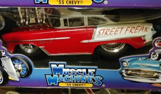 Muscle Machines 1:18 Custom Built 55 Chevy And 56 Olds 88 Car Set