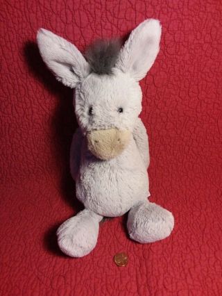 12 " /14 " Jellycat Gray Bashful Donkey Plush Stuffed Animal Toy