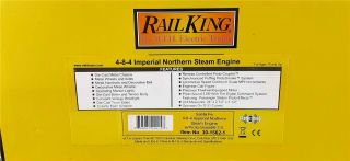 MTH Rail King Santa Fe 4 - 8 - 4 Imperial Northern Steam Engine 30 - 1562 - 1 Train 2