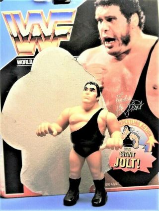 Hasbro Wwf Blue Card Series 1 Wrestling Figure " Andre The Giant " W/ Card Backer