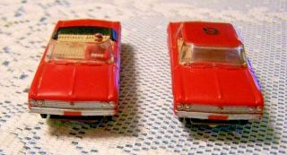 2 Aurora Model Motoring Fords,  One A Galaxie Hardtop,  One A Sunliner Convertible