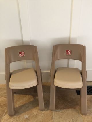 Set Of 2 Step 2 Child Size Foldable Chairs Folding Tan