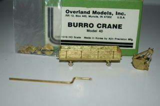 HO Scale Brass Overland 1316 Burro Crane Model 40 J9650 2