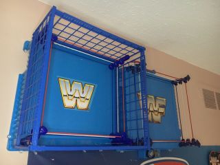Custom Blue Steel Cage Accessory For Wwf Hasbro Mattel Wwe Retro Ring