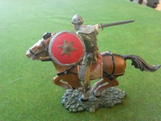Elastolin 70mm Scale? Painted Hard Plastic Medieval Knight W/sword & Shield X1