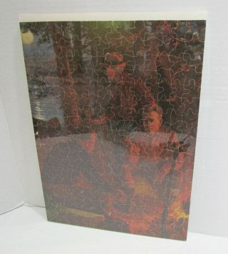 Hunters Hunting Men By Campfire Camping Vintage Jigsaw Jig Saw Picture Puzzle
