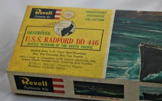 Vintage Unbuilt Revell Authentic Kit U.  S.  S.  RADFORD DD 446 H - 429:129 1962 2