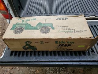 Vintage Andy Gard Army Sit And Ride Plastic Jeep 4