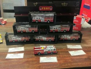 Code 3 Fdny 7 Squad Set (post 9/11) W/ Display Shelf - In Boxes