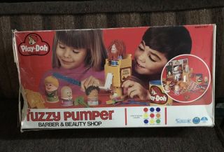Vtg Kenner Play - Doh Fuzzy Pumper Barber Beauty Shop Complete,  1977