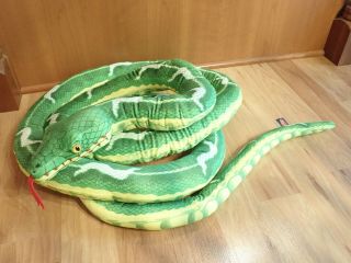 Melissa And Doug Giant Snake Plush Toy 13 Ft Green Boa Constrictor