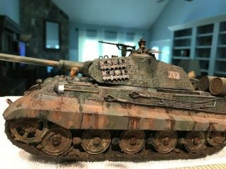 Built Ww Ii German King Tiger Tank,  1/35 Scale By Tamiya,  Pro Built,  Weathered