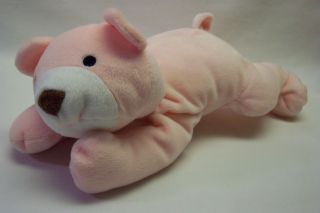 Ty Pillow Pals Baby Light Pink Teddy Bear Laying Down 13 " Plush Stuffed Animal