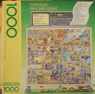 Vintage Springbok 1000 Piece Computers The Inside Story Comic Jigsaw Puzzle