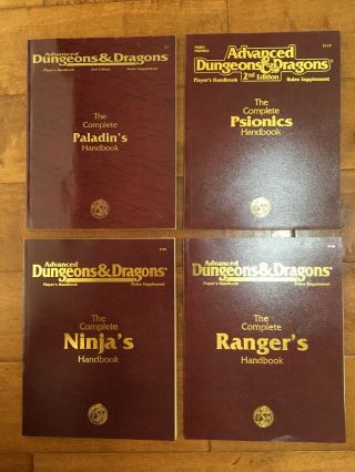 Advanced Dungeons & Dragons Player ' s Handbook Rules Supplement Full Set AD&D TSR 2