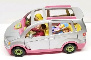 Fisher Price Loving Family Musical Silver Mini Van Suv Baby Car Seats Doors Open