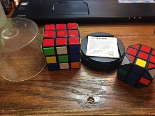 Vintage Ideal Toy Corp 1980 Rubiks Cube In Case & Paper Instructions & Mini Rubi