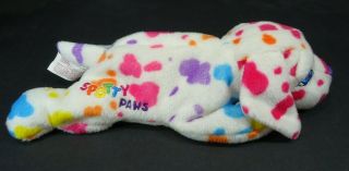 Lisa Frank Vintage Spotty Paws Dog Bean Bag Plush 8 " White Multi Color Spots