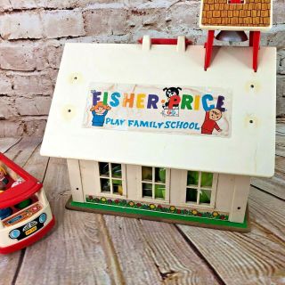 Vintage Fisher Price Little People School House,  Bus FIGURES,  ACCESSORIES 5