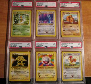 COMPLETE Pokemon PSA - 9 1st edition NON - HOLO Card BASE Set/102 First Shadowless 2